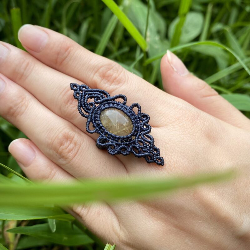 Anel com Quartzo Rutilo