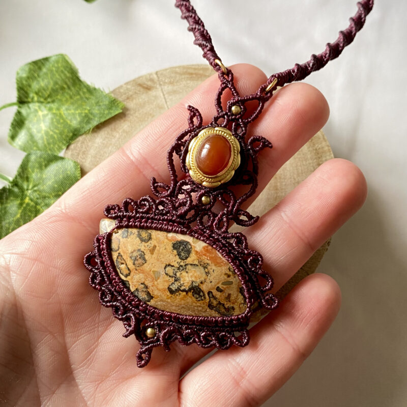 Colar com Cornalina e Leopardita