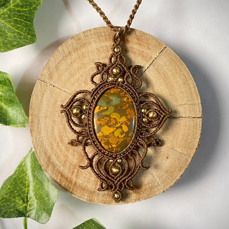 Colar pingente com Jaspe Pistache