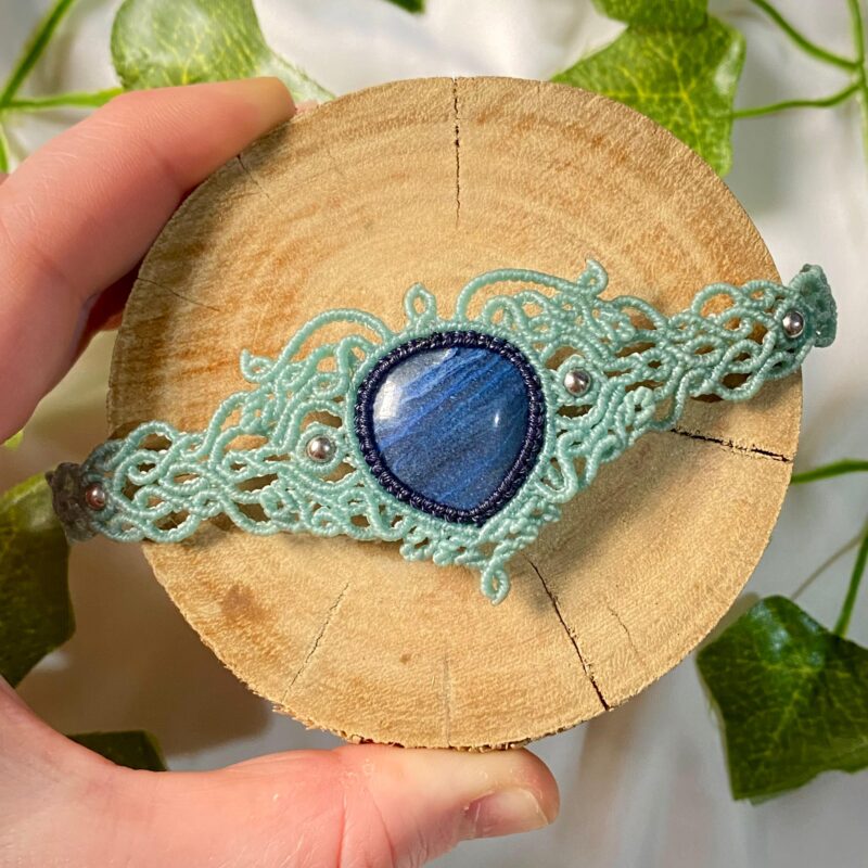 Pulseira com Quartzo Azul Natural