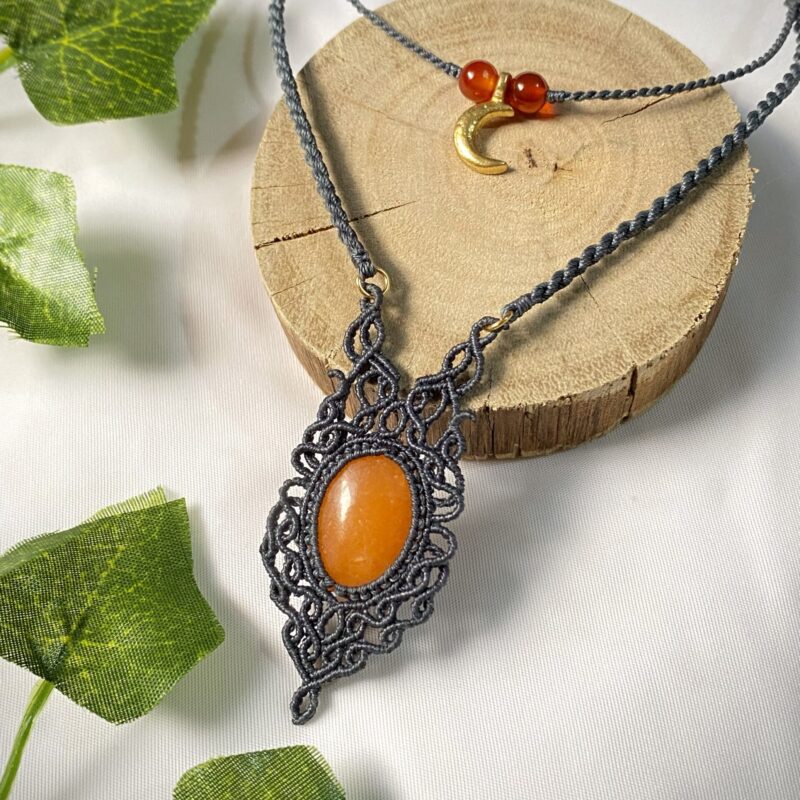 Colar Duplo com Calcita Laranja