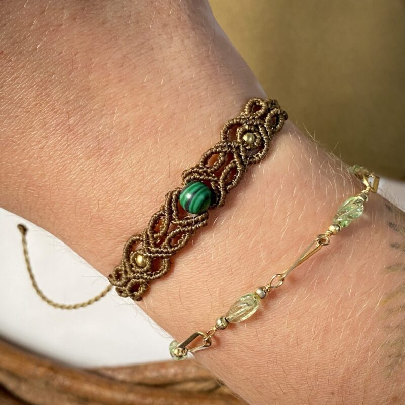 Pulseira Delicada com Malaquita