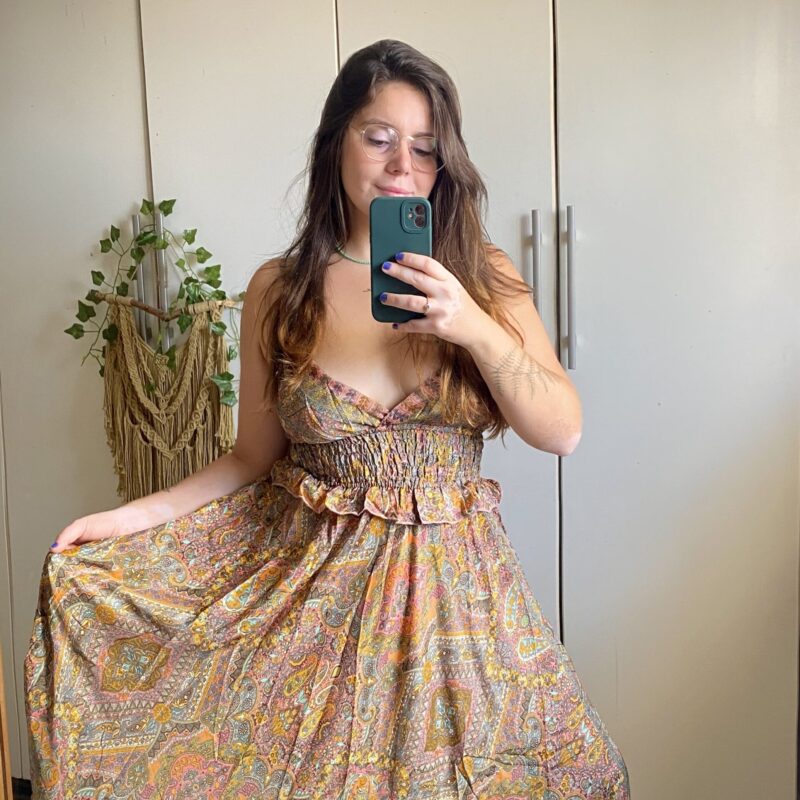 Vestido Magnólia Seda Indiana - Amarelo