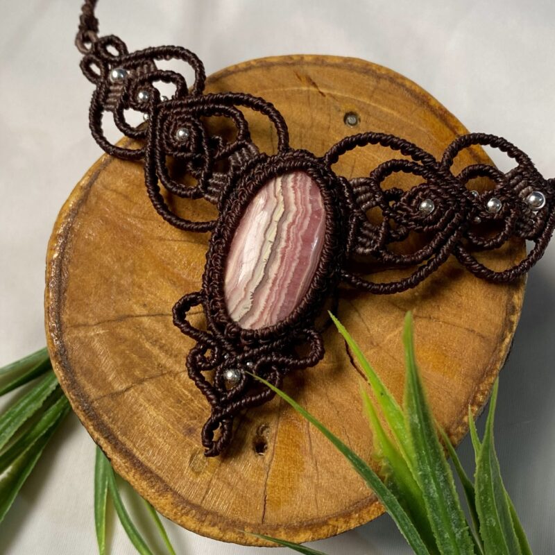 Gargantilha Terra com Rodocrosita natural