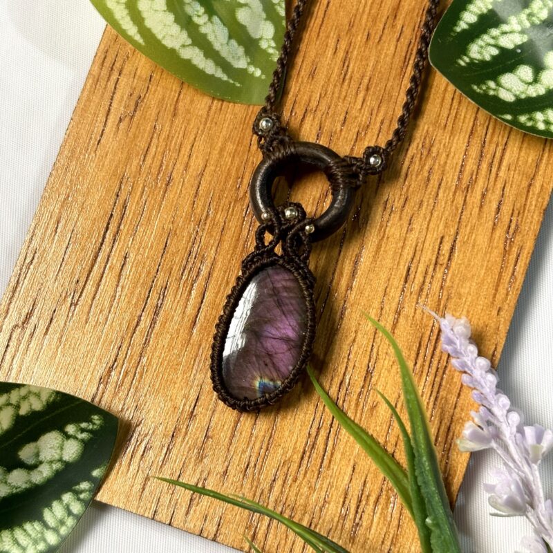 Colar pingente com Labradorita Purple