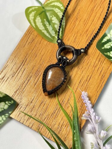 Colar pingente com Quartzo Rutilo
