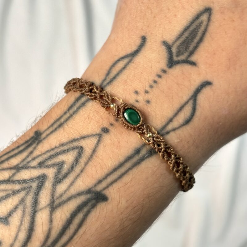 Pulseira delicada com Malaquita