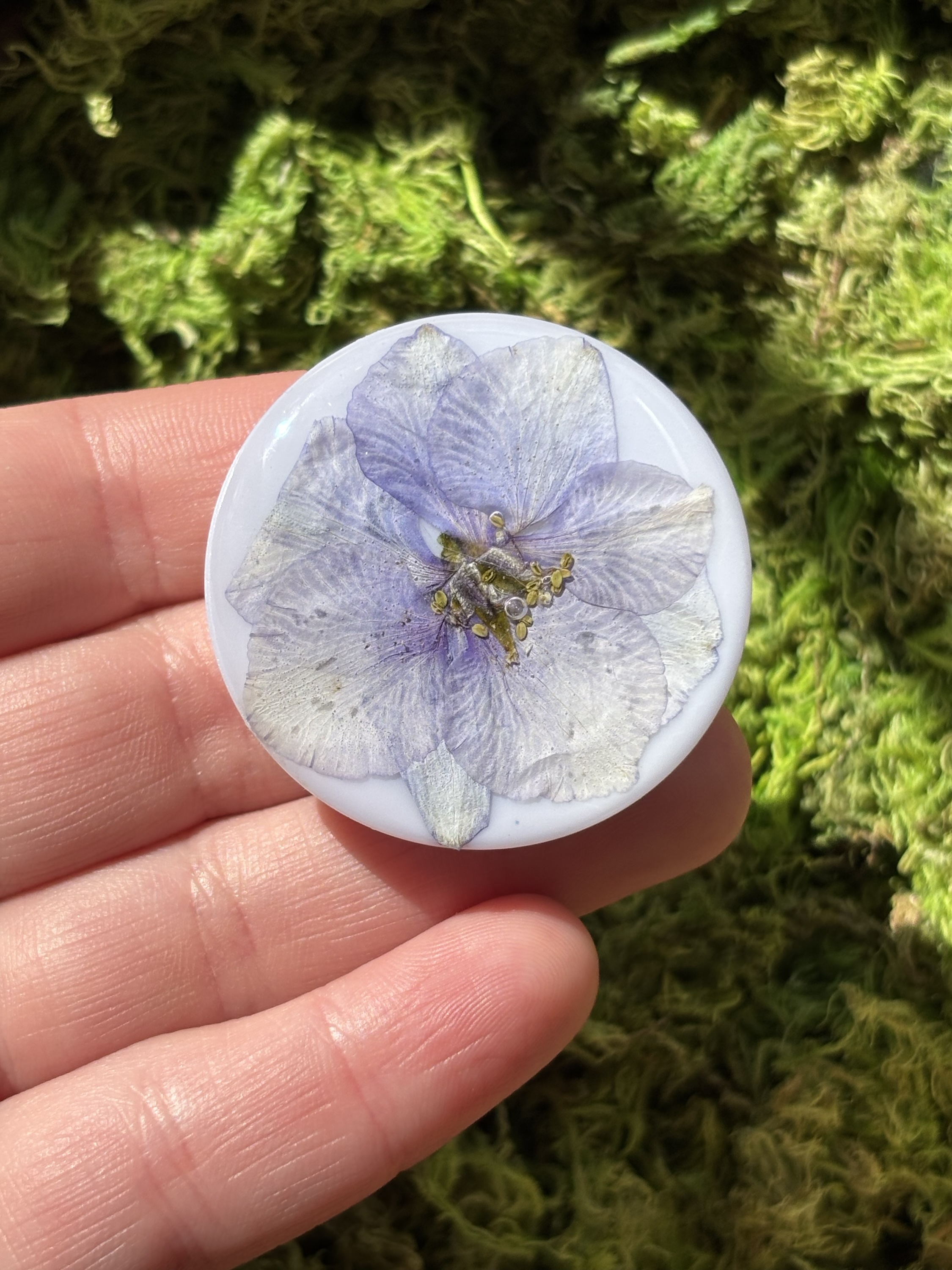PopSocket em resina com Flores naturais