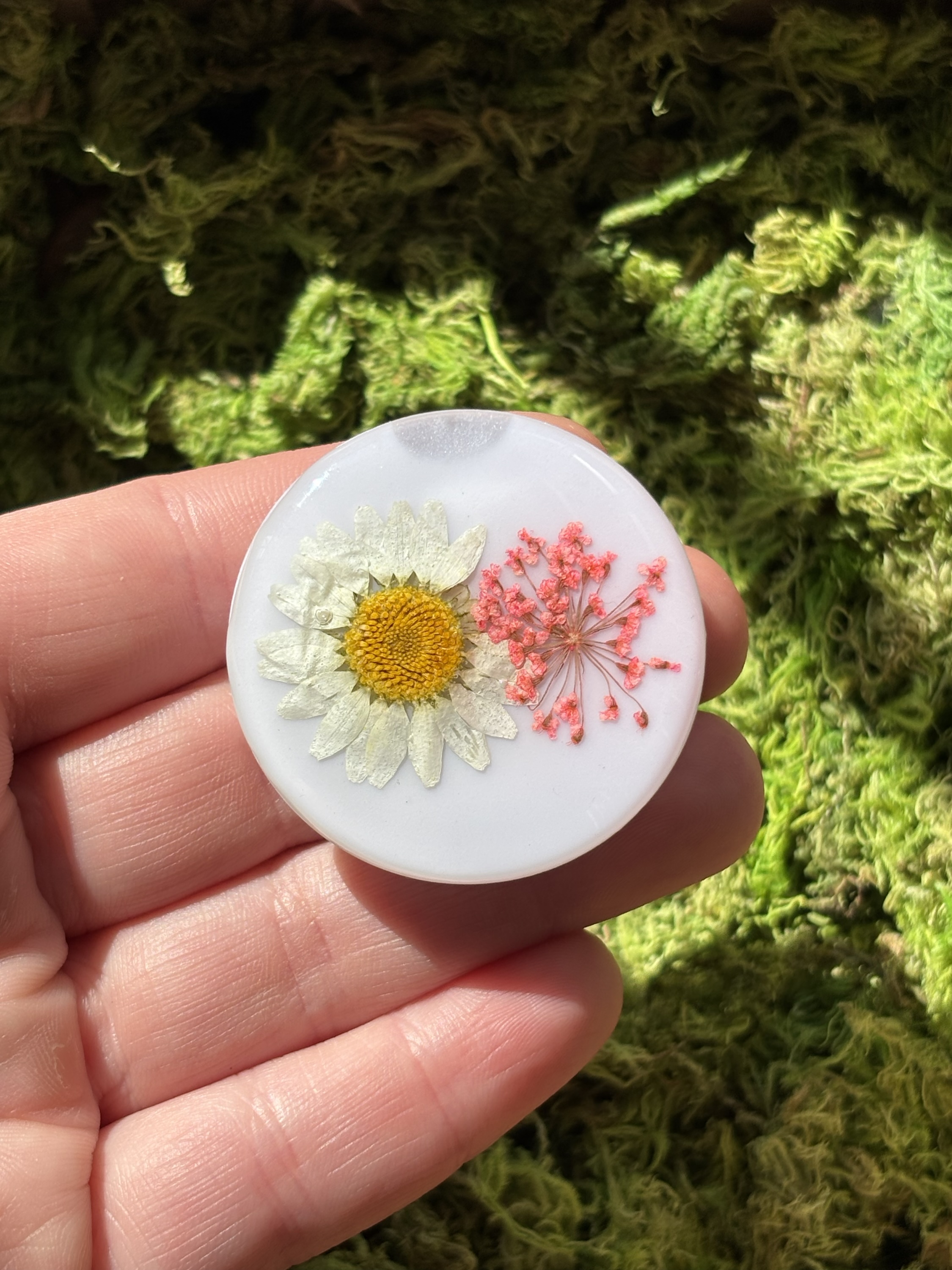 PopSocket em resina com Flores naturais