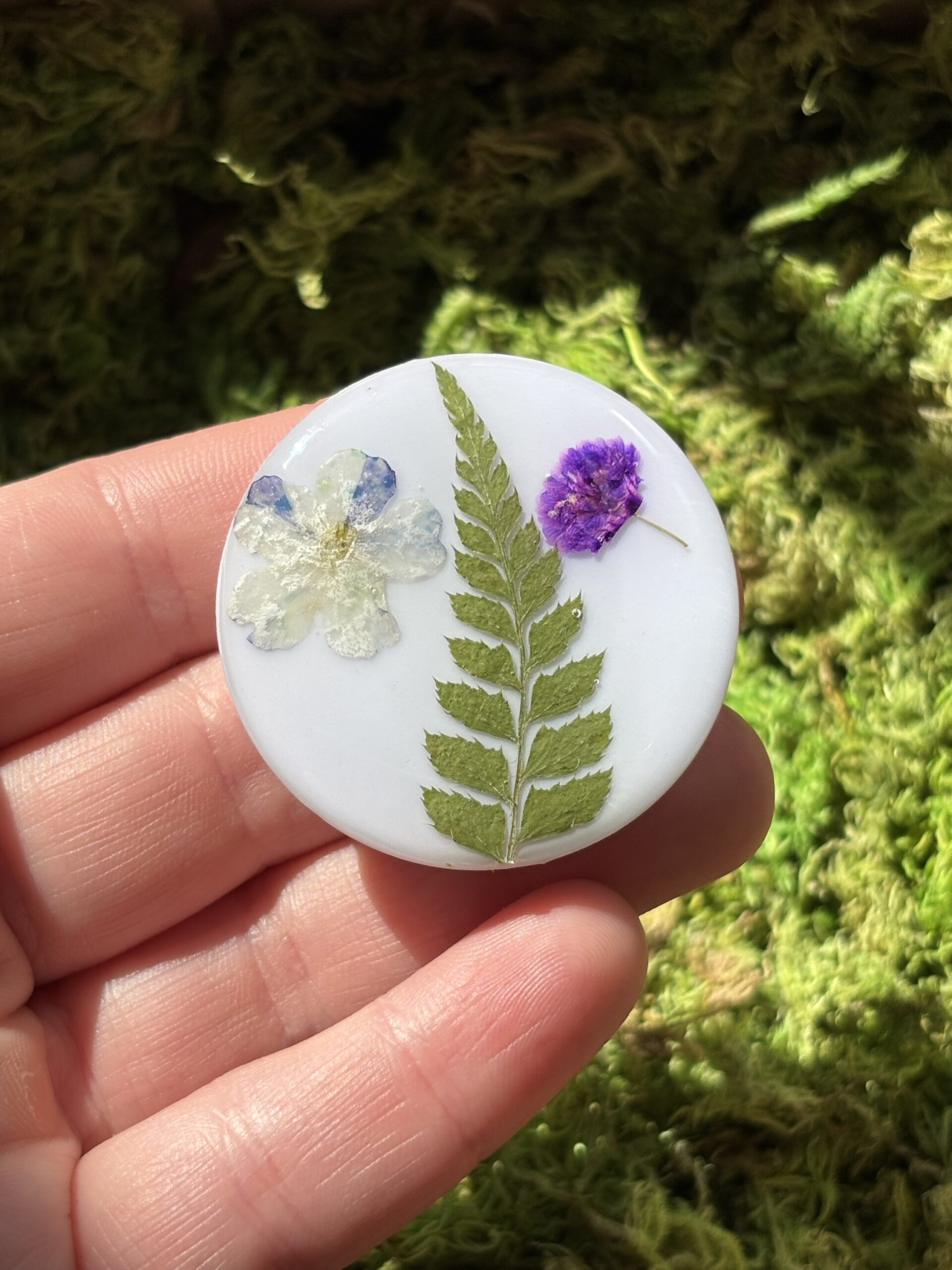 PopSocket em resina com Flores naturais