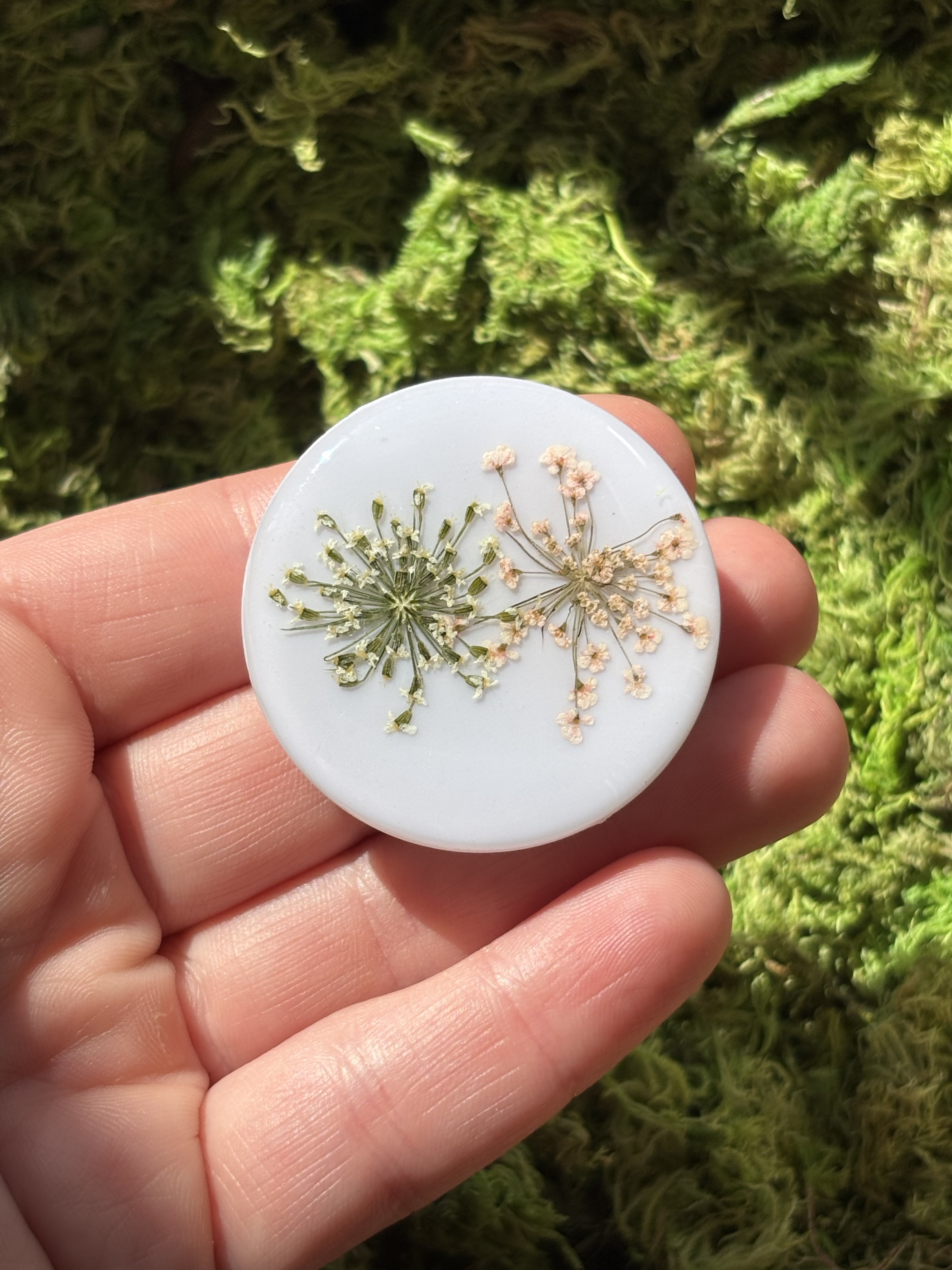 PopSocket em resina com Flores naturais
