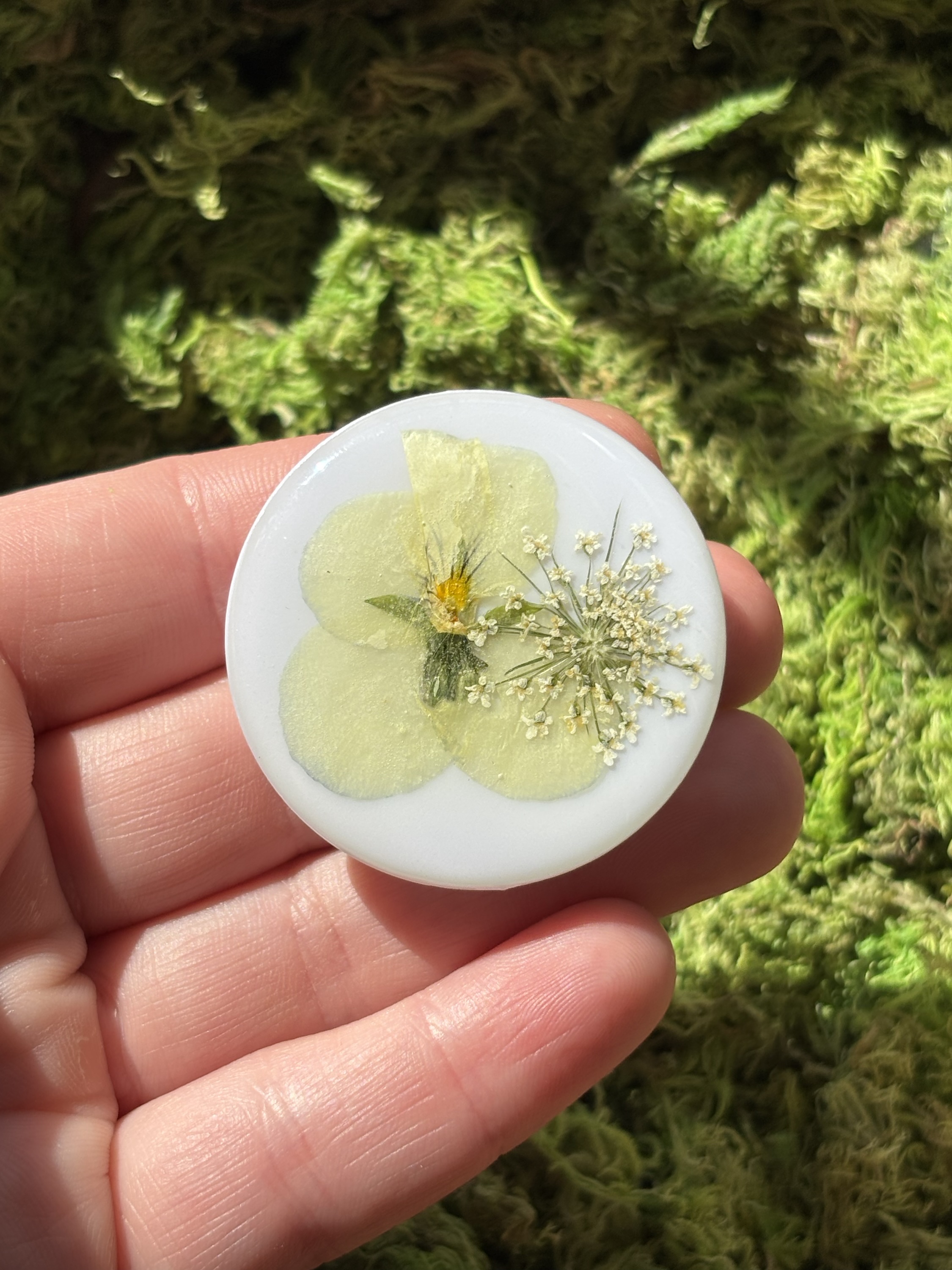 PopSocket em resina com Flores naturais